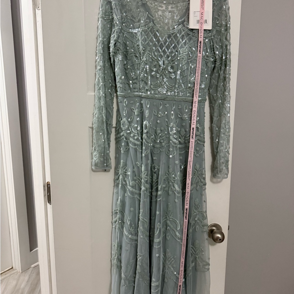 Elegant Sequined Long Sleeve Dress